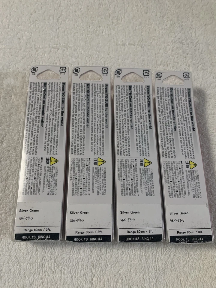 (LOTE DE 4) CRISTAL YO-ZURI 3D PRIZM MINNOW 90mm. 1/4 oz. VERDE PRATA NOVO NA CAIXA - Imagem 3 de 3