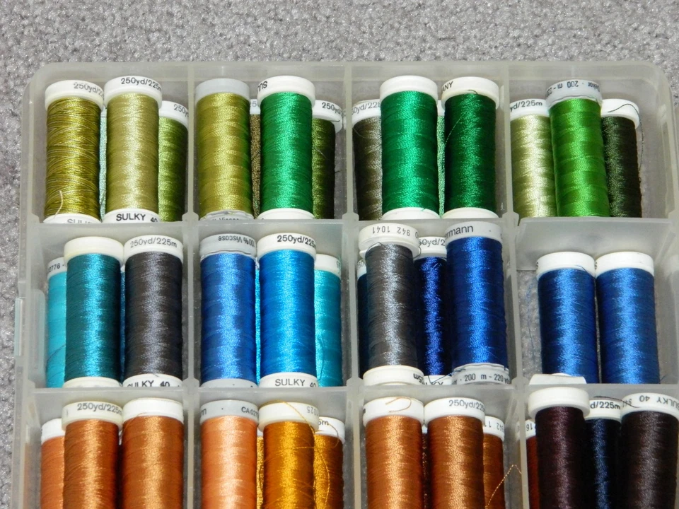 Lot of 94 Spools of Gutermann & SULKY Machine Embroidery Thread with Case - Image 4 of 4