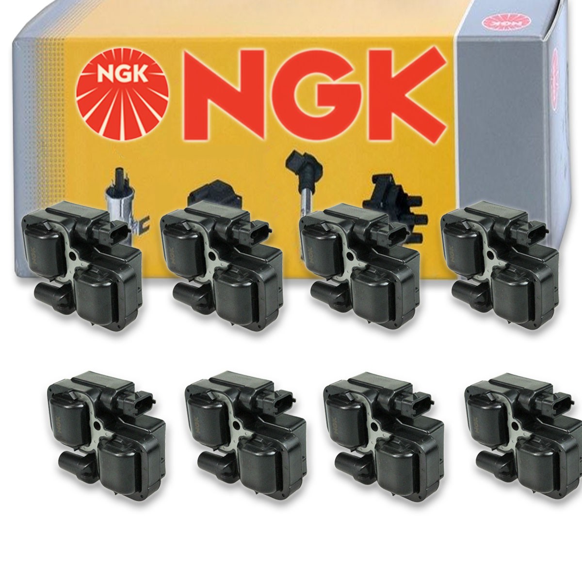 8 pcs NGK Ignition Coil for 1999-2003 Mercedes-Benz CLK430 4.3L V8 - Spark jn