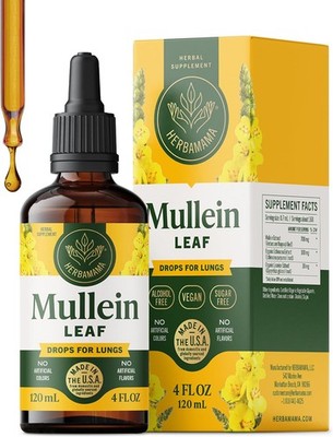 Vegan Mullein Leaf Extract Drops for Lung Support and Cleanse