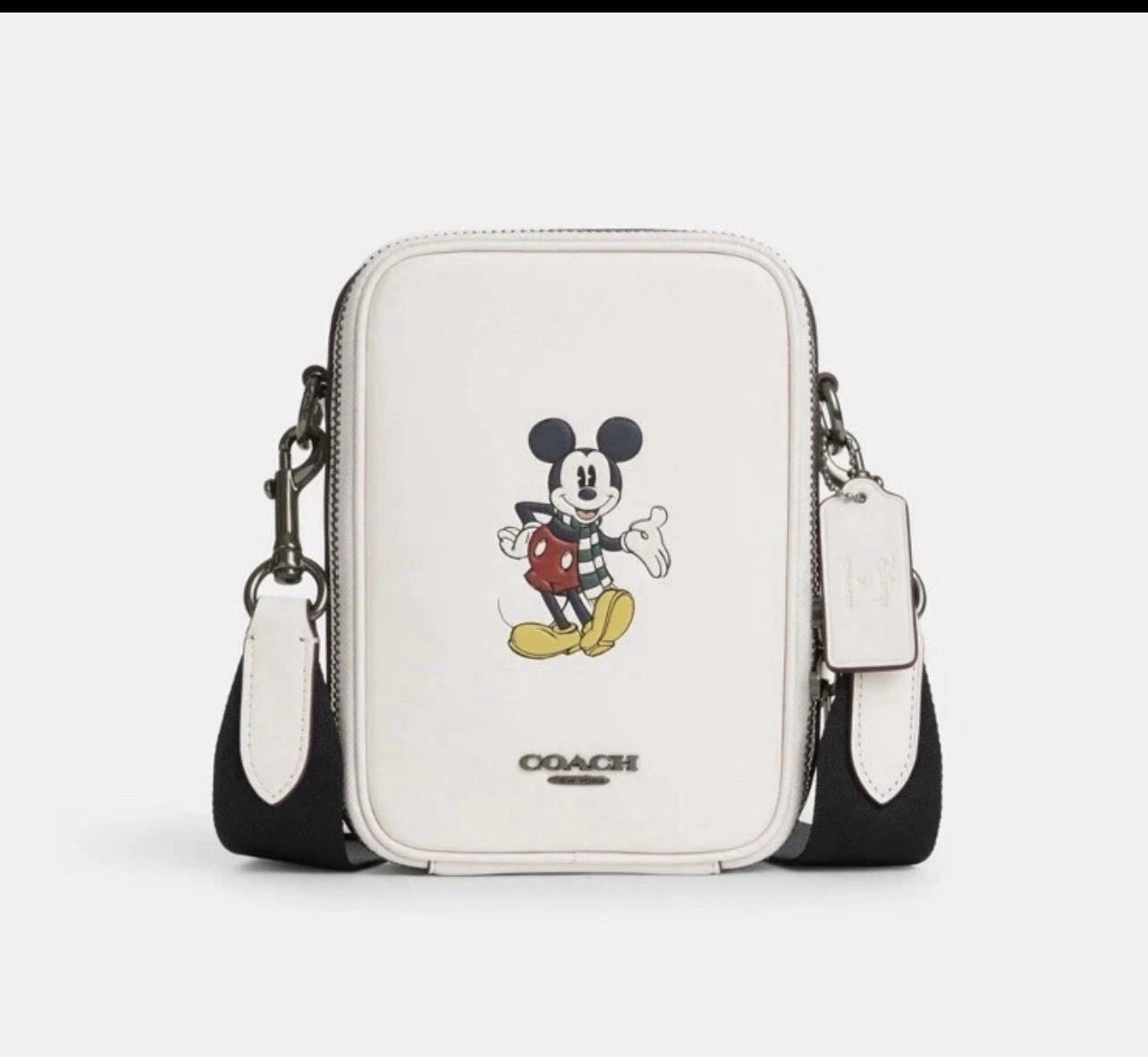 NWT Coach CM028 Disney X Coach Stanton Crossbody w Winter Motif Dark Pine Multi