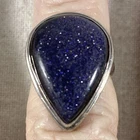 Vintage Sterling Silver Purple Goldstone Ring Size 7