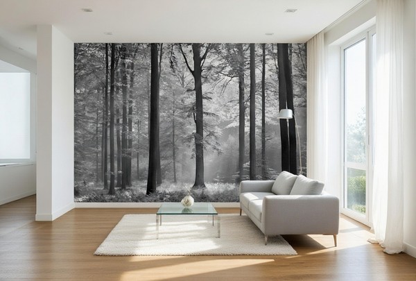 Schwarz BäUme Fototapete 260X384Cm Wandbild Schlafzimmer Wandtapete Wald-image