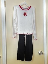 Dream Girl Tween Holiday Theme Sparkly Peppermint Candy Outfit 2 pcs Sz 12