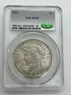 1922 Peace Silver Dollar AU58 CAC - Rare