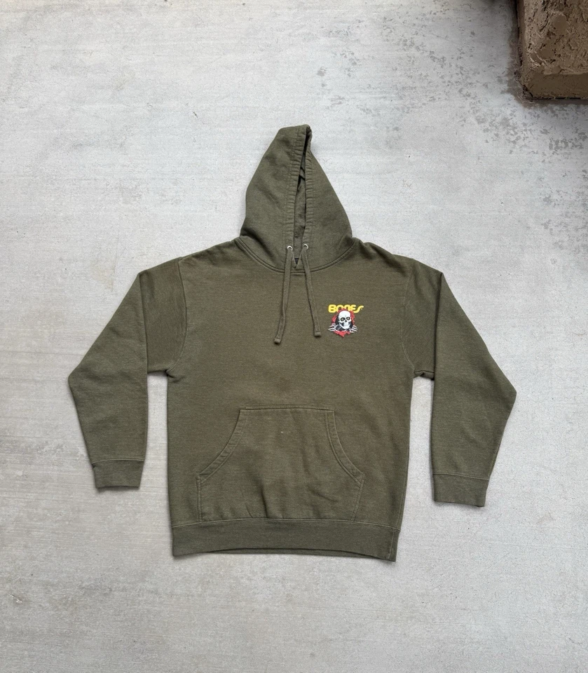 Powell Peralta Hoodie Mens Large Green Bones Fleece Pullover Sweatshirt Skater - Image 2 of 4