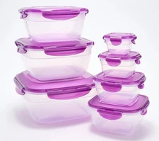LocknLock 7-Piece Nestable Zen Containers w/ Handle Lid K98067  Violet