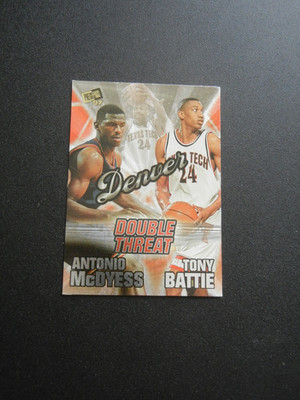 1997 Press Pass Double Threat #DT3 Antonio McDyess  Tony Battie  Denver Nuggets