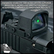 Green Dot Sight 3 MOA Micro Reflex RMSc/K Shake Awake Side Battery G19 Mount inc