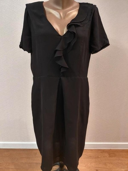 Women Jigsaw Dress Black Silk L