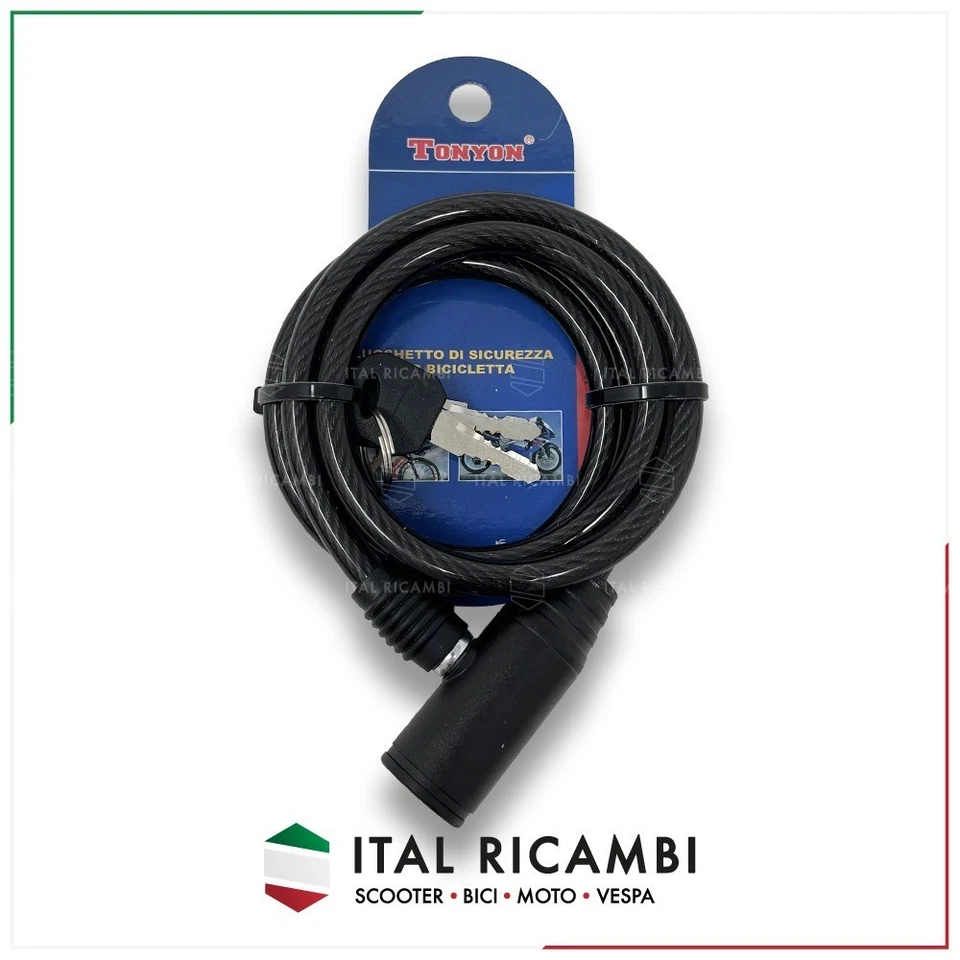 CATENA LUCCHETTO ANTIFURTO BICI CAVO 8 MM X 1 M CON CHIAVE PASSEGGINO CANCELLO - Immagine 4 di 4