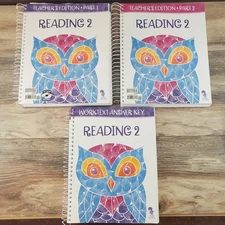 BJU Reading 2 Teacher's Edition Part 1 & 2 Worktext Answer Key Spiral Bound Lot