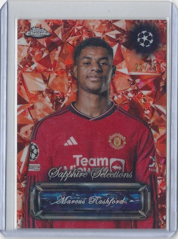 2023-24 Topps Chrome Sapphire Selections Marcus Rashford Orange /25 SS-17
