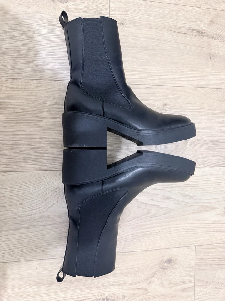 Botines Chelsea Nine West para mujer talla 9 negros plataforma Foto 3 de 4