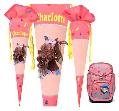 Schultüte mit Pferd passend zum  ZitronenfaltBär ergobag/ Einhorn/für Mädchen