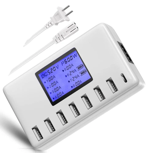 8-Port Mehrfach USB Ladegerät Ladestation Schnell Netzteil 60W Ladeadapter Hub - Bild 13 von 15