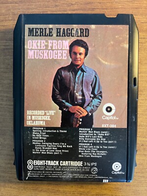 MERLE HAGGARD OKIE FROM MUSKOGEE RARE 8 TRACK TAPE TESTED LATE NITE BARGAIN!