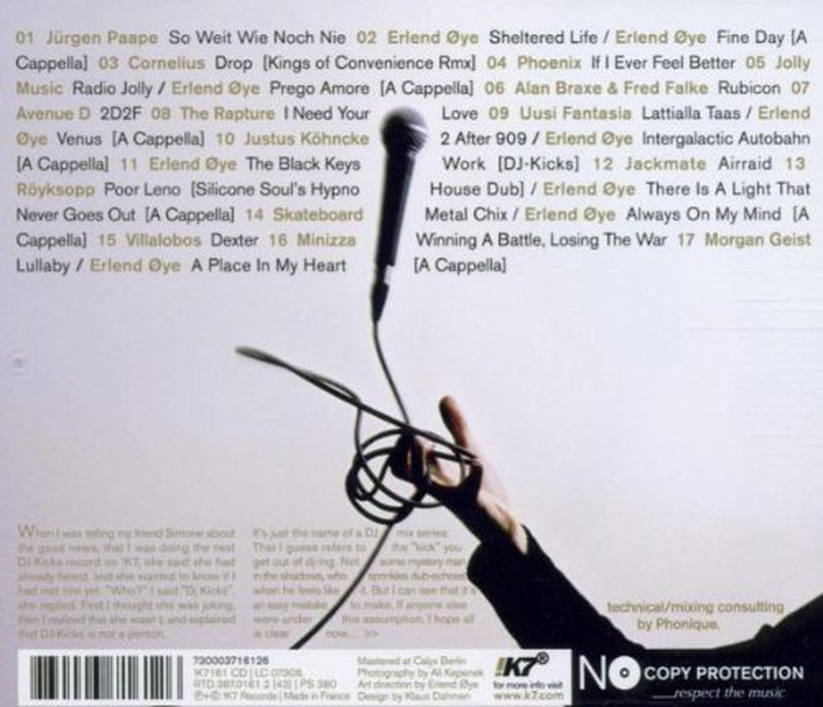 洋楽 Erlend Oye DJ-KICKS Kings Of Convenience Erlend Øye – DJ-Kicks | Releases | Discogs