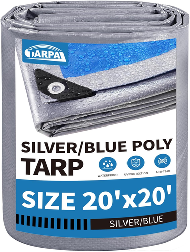 Tarp 20X20 Feet Tarp Waterproof Large Tarp 7.5Mil Waterproof Tarps for Outdoors,
