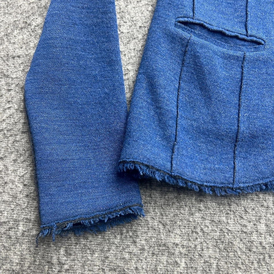 Chaqueta de punto PP petite de lana merino Eileen Fisher con cierre a presión para mujer en azul Foto 2 de 4