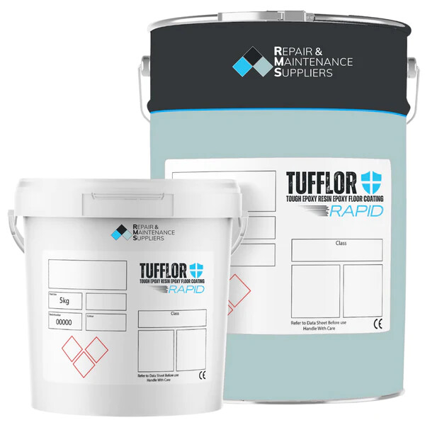 Tufflor Rapid | Paquete de 2 pinturas para pisos de concreto de resina epoxi resistente de curado rápido