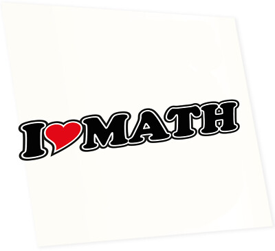 Autoaufkleber - Aufkleber - Sticker Auto mit Herz - 15 cm I LOVE MATH