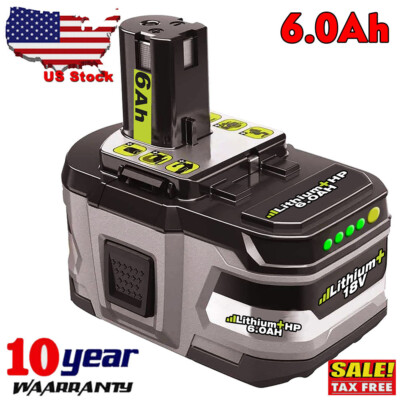For RYOBI P108 18V One+ Plus High Capacity Battery 18 Volt Lithium-Ion New 6.0AH