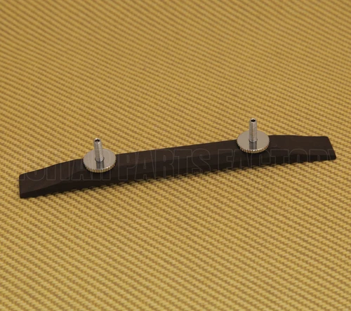 BP-0037-0E0 Ebony Wood Guitar Tunematic Bridge Base w/ Studs & Wheels   2-29/32"