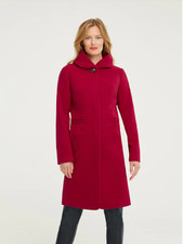 Ashley Brook By Heine Uk Size 10 Red Collared Buttons Wool Felt Coat New