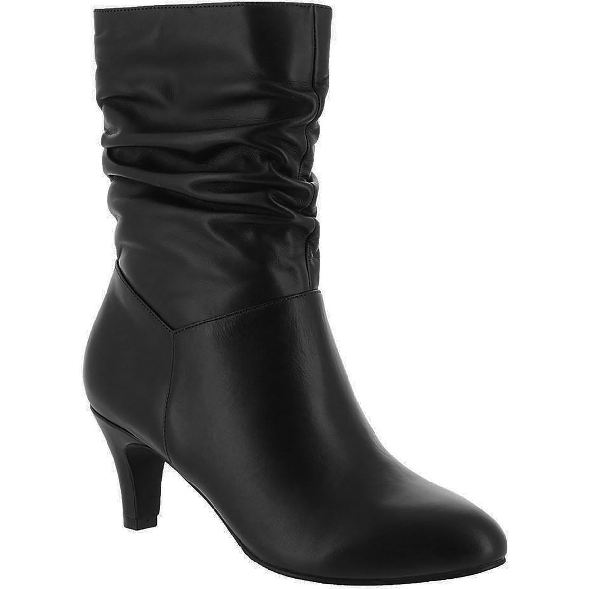 Массивные женские черные сапоги до середины икры Kimberly шириной 9,5 см (C, D, W) BHFO 1367