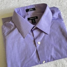Claiborne Men's Fitted Performance Long Sleeve Dress Shirt Purple Size 16 34-35