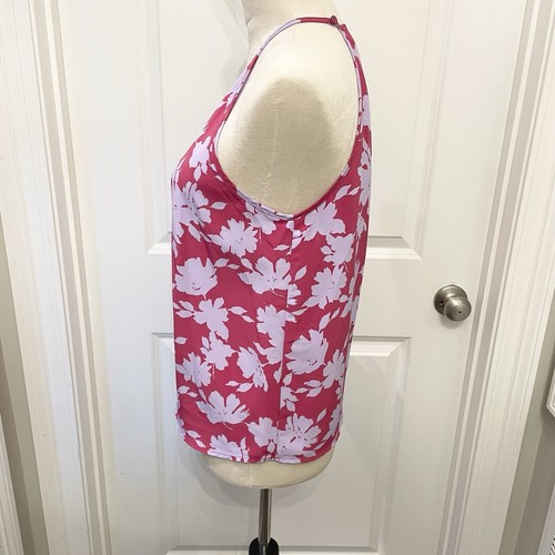 Gru di carta per Anthropologie rosa e viola supporto floreale Cami Top Medium - Foto 3 di 8