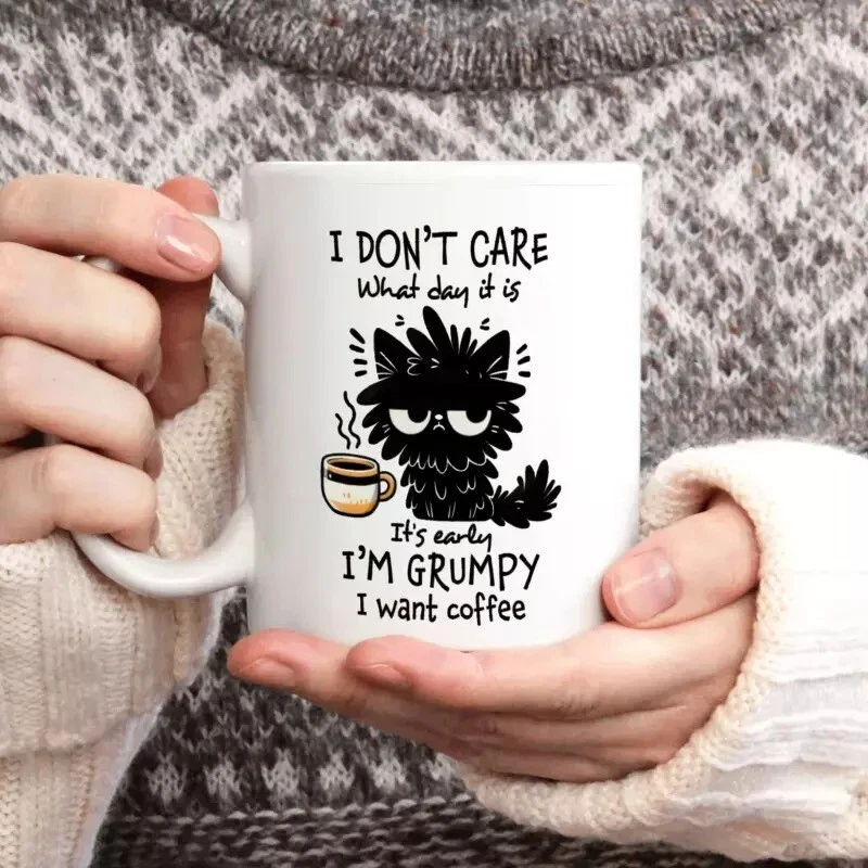 Funny Grumpy Cat Mug Ceramic, Coffee Lovers Gift