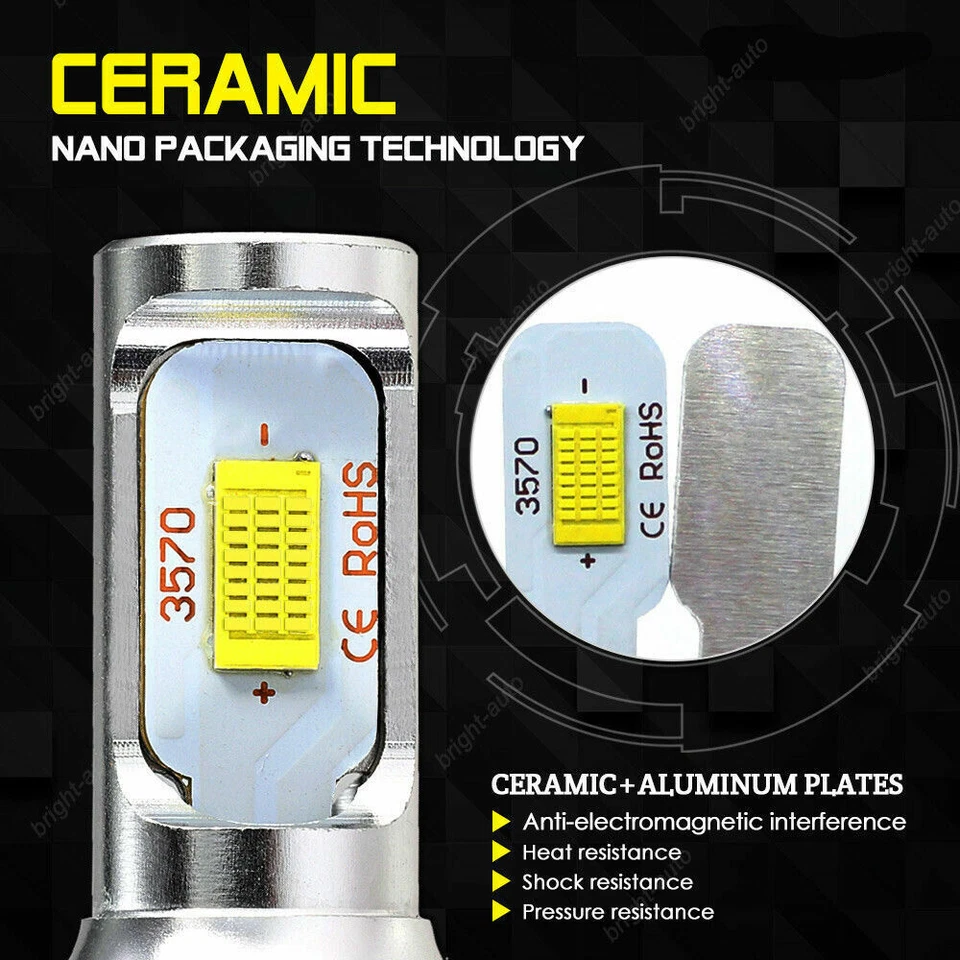 H4 9003 LED Headlight Bulb Kit 6000K White For 2009-2015 Yamaha YW125 Zuma 125 - Image 4 of 4