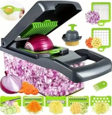14-In-1 Fruit Vegetable Slicer Cutter Food Onion Veggie Dicer Chopper Kitchen