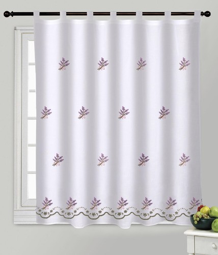 Cortinas de Cocina Translucidas Blancas con Bordados de 140x140cm, Pack de 2pc - Imagen 11 de 25