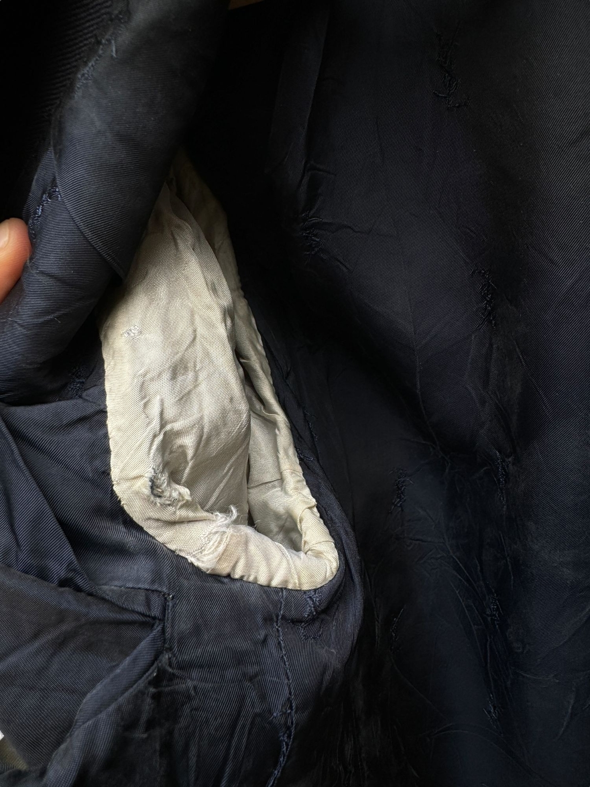 Giacca blazer Yves Saint Laurent lana navy taglia 44 XS