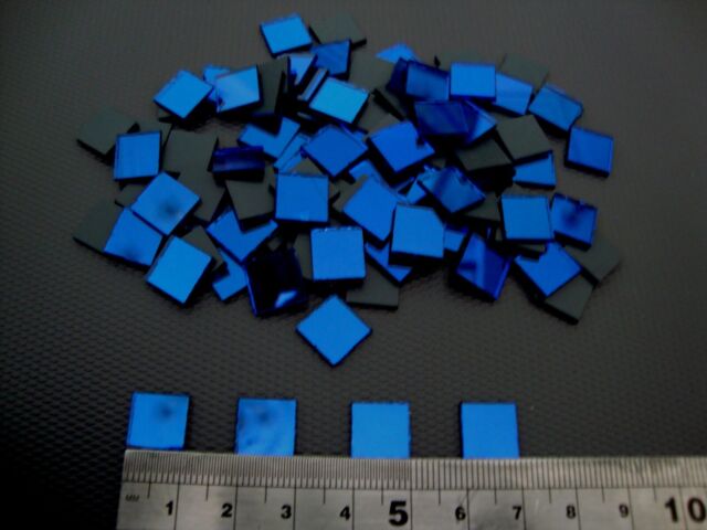 100 pezzi specchio vetro blu reale circa 1 x 1 cm arte e artigianato - SPEDIZIONE GRATUITA- GU10445