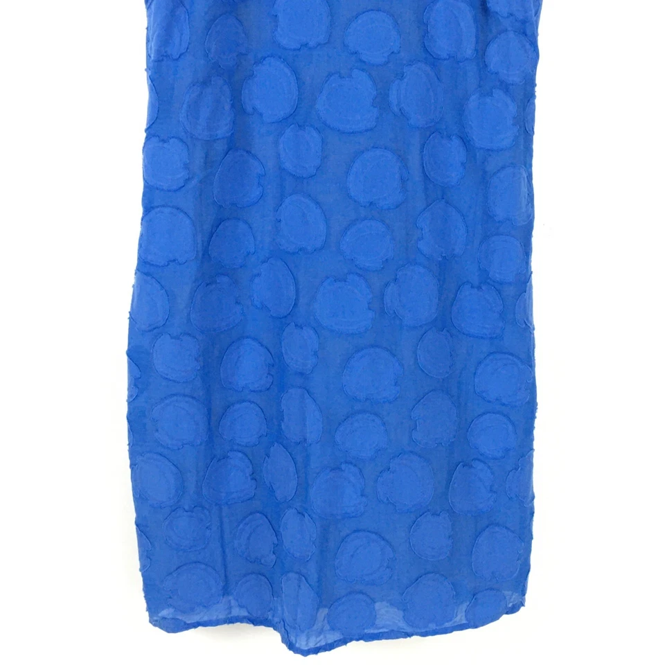 Vestido Frock By Tracy Reese Azul Sin Mangas Cierre Trasero Forro de Seda  Foto 3 de 4