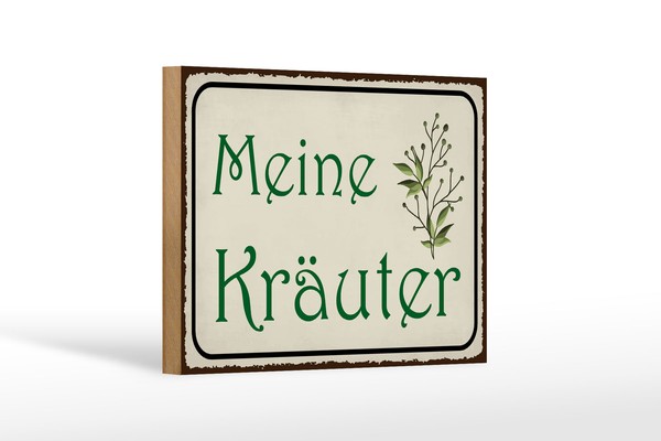 Holzschild Spruch 18X12 Cm Meine KräUter Geschenk Holz Deko Schild Wooden Sign-image
