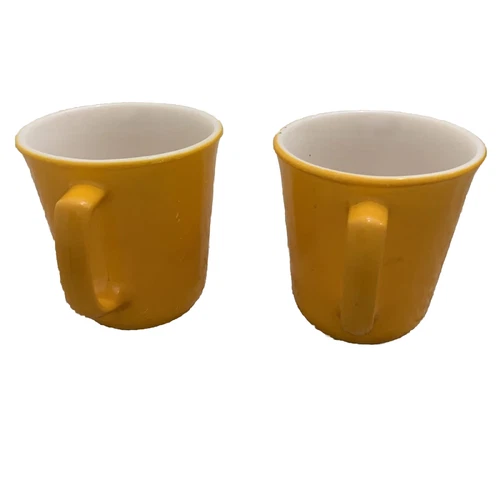 Vintage Corelle Citrus Sunflower Yellow Coffee Tea Cup Mugs Set Of 2 Bright USA