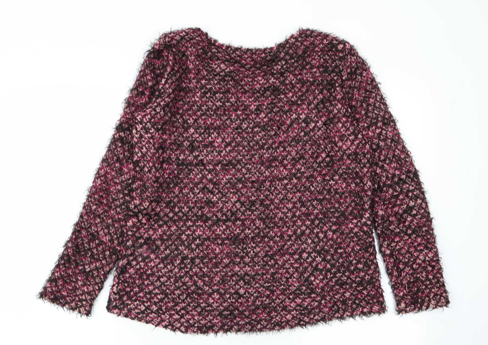 Asda Womens Multicoloured Crew Neck Acrylic Pullover Jumper Size