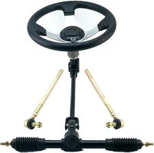 SEBLAFF 300MM STEERING WHEEL ASSEMBLY STEEL GEAR RACK PINION SET, 110CC GO CART