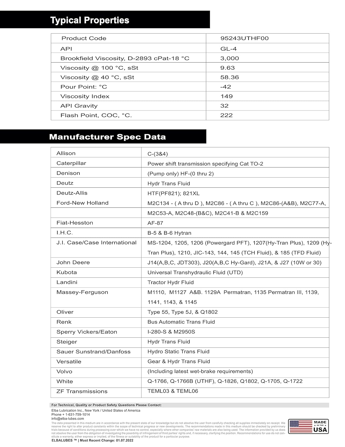 Heavy Duty Tractor Hydraulic Fluid Hydraulic Oil & Transmission Fluid