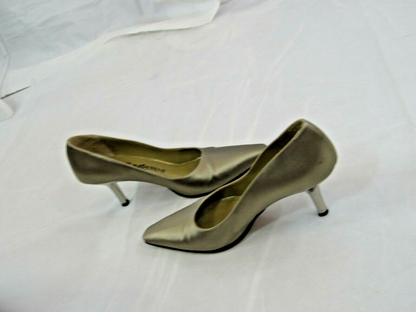 Tacco YSL Yves Saint Laurent Sophia fulvo raso metallizzato taglia 7