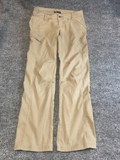 prAna Women Halle Pants 10 Beige Nylon Stretch Straight Leg Zip Fly Hiking Pants