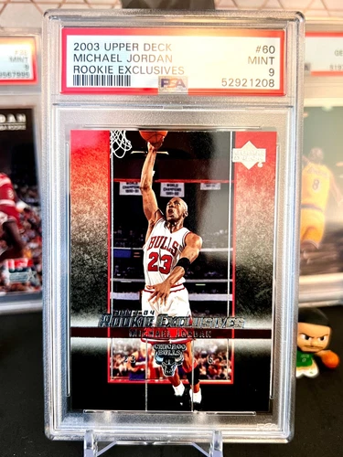 ⭐️ MICHAEL JORDAN 2003 UPPDER DECK ROOKIE EXCLUSIVES #60 PSA 9 MINT CARD 🔥