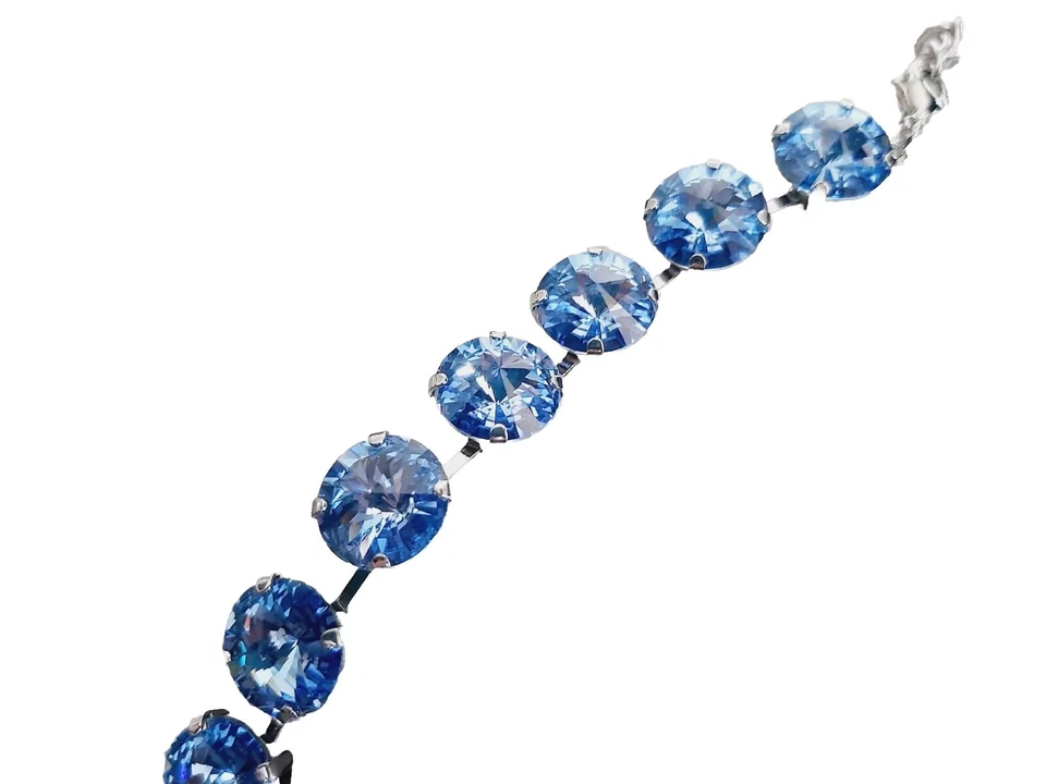 Collar Tenis Cristal Azul Pálido - Gargantilla Anna Wintour Joyería Verano Para Regalo Foto 3 de 4