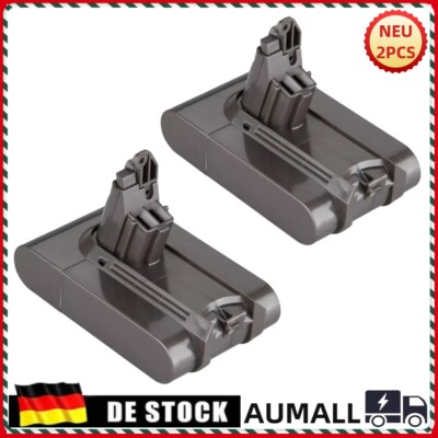2 Stück V6 21,6V 3000mAh Staubsauger-Akku für Dyson DC58 DC59 DC61 DC62 DE