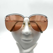 Vintage Diane Von Furstenberg Teal Silver Metal Oval Sunglasses FRAMES ONLY